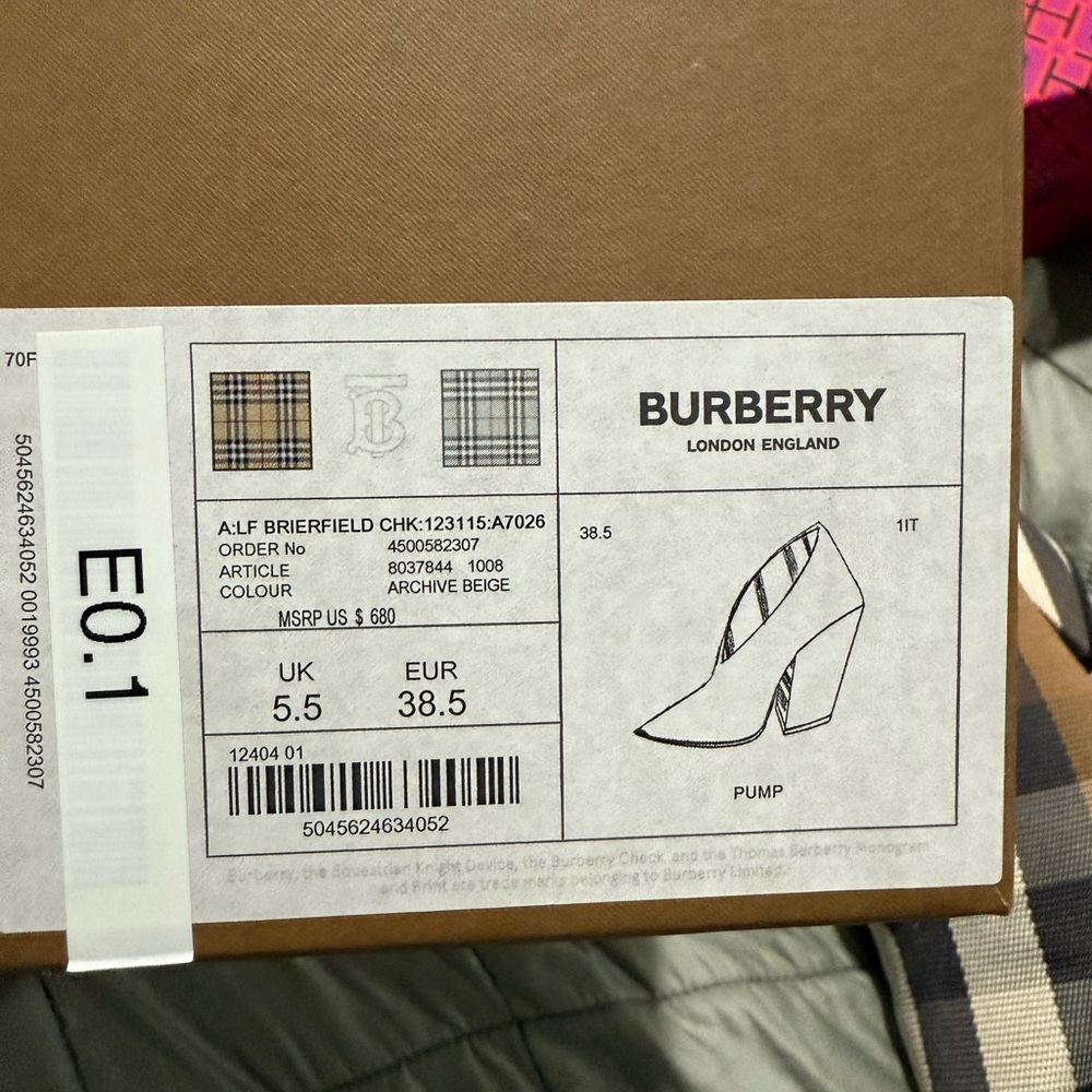 Burberry Checkered Wedges in Brown and Cream - Picture 13 of 16